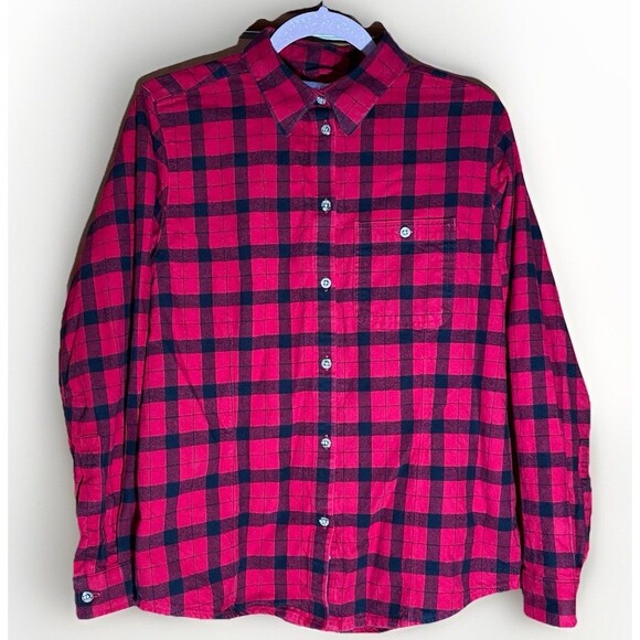 Filson 100% Cotton Flannel Shirt Mens Medium Red Black Buffalo Plaid Button - Picture 1 of 11